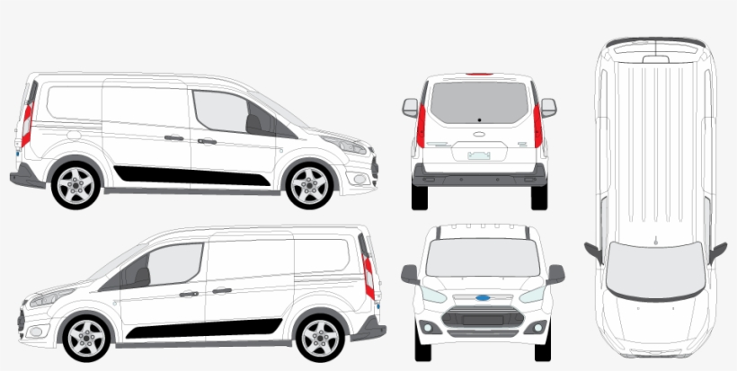 Ford Vehicle Outline Templates 144328 - Ford Transit Connect Blueprint, transparent png #9103001