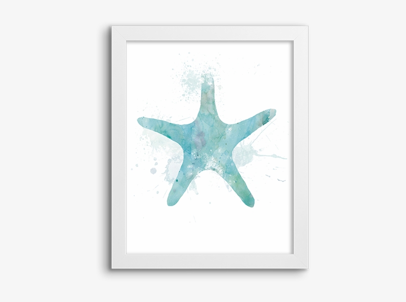 Watercolor Silhouette ~ Sea Star - Starfish, transparent png #9103285