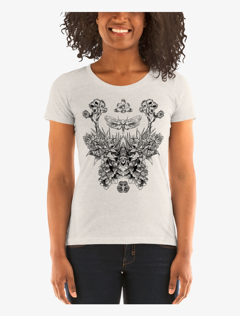 Jtreemothfinal Transparent Mockup Front Womens Oatmeal - Shirt, transparent png #9103935