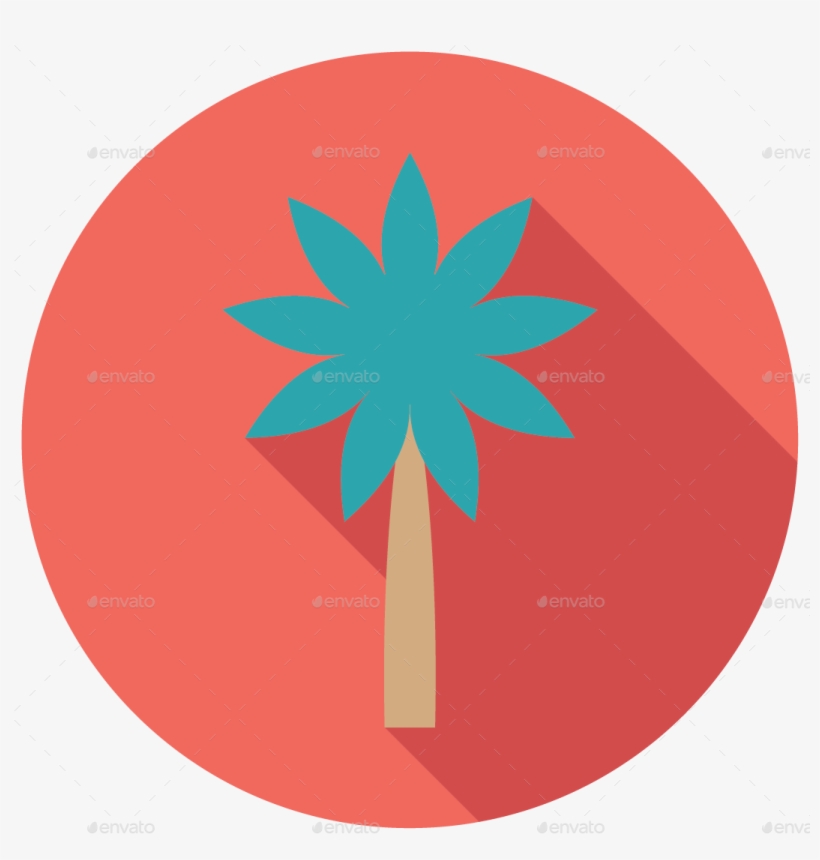 Palm Tree Icon - Flor De Cerezo Dibujo, transparent png #9104411
