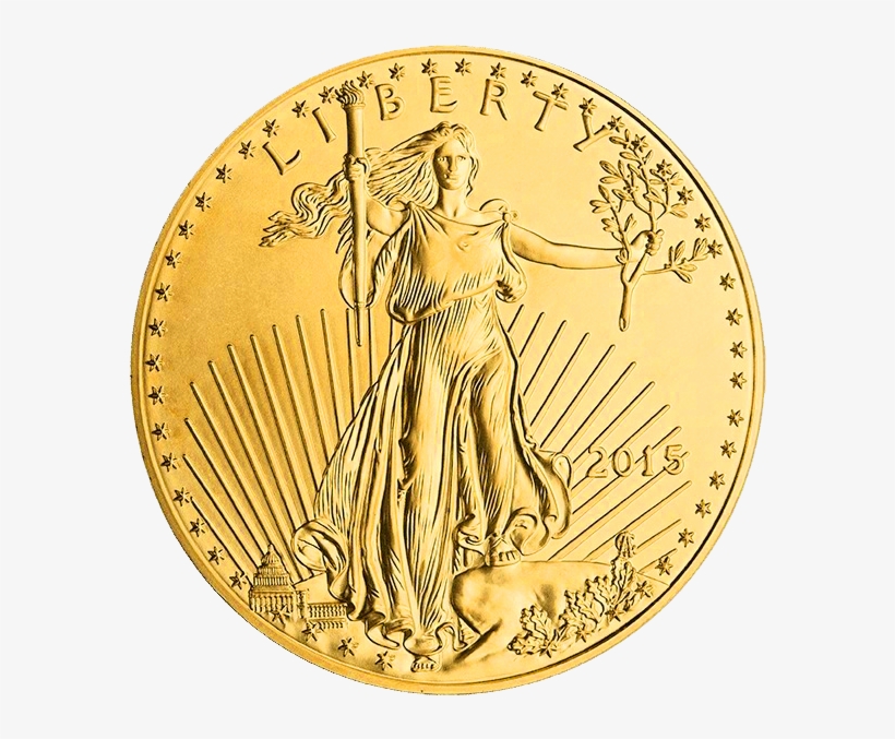 1 Oz Gold American Eagle Coin Back - American Gold Eagle, transparent png #9104621