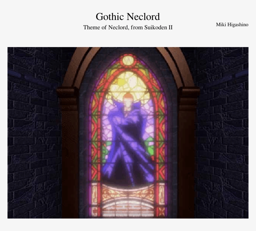 Gothic Neclord Sheet Music For Organ, Strings, Synthesizer, - Stained Glass, transparent png #9106173