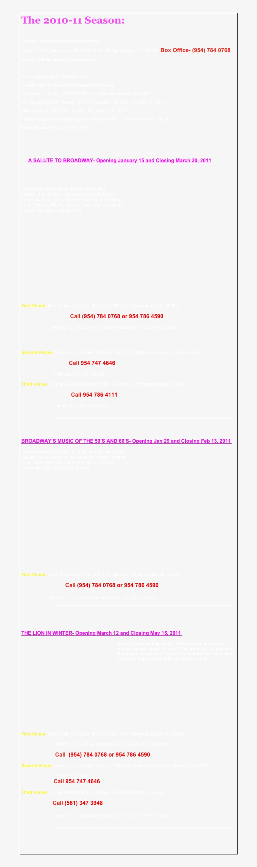 The 2010-11 Season - Document, transparent png #9107187