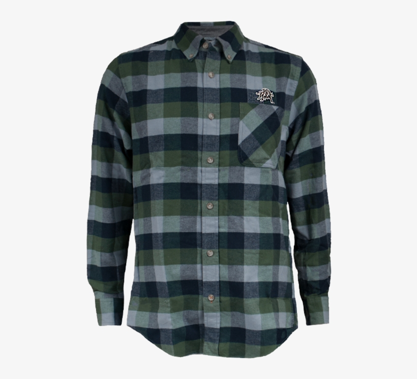 Aggie Bull Flannel L/s Shirt Blue & Green - Plaid, transparent png #9107297