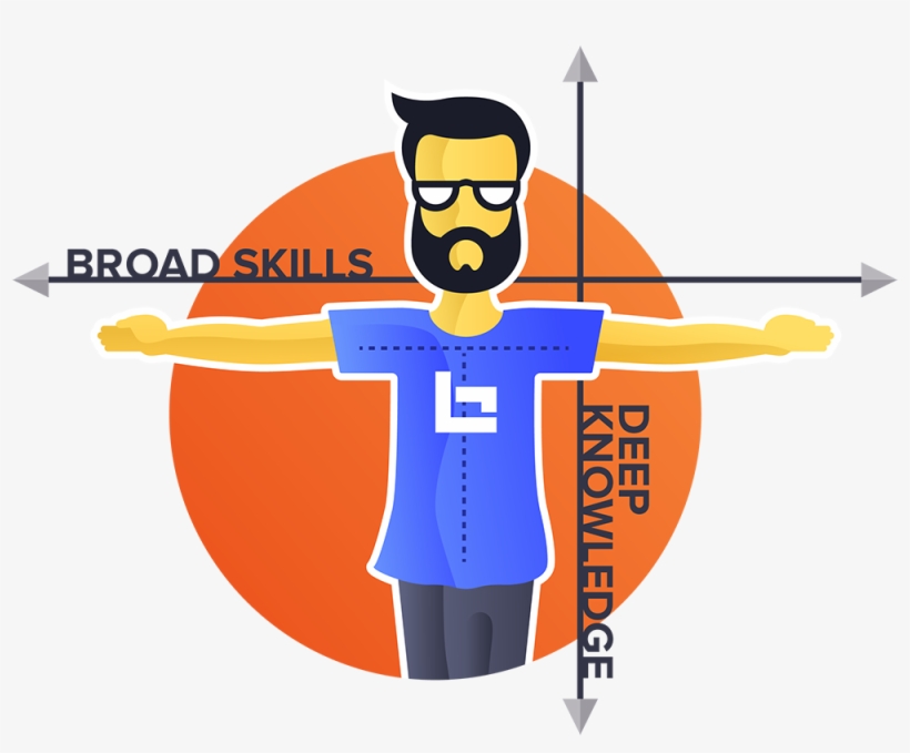 T-shaped Illustration Showing Broad Skills And Deep - Cartoon, transparent png #9107951