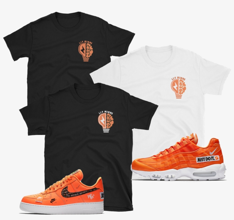 Nike Air Force 1 Af1 Air Max Just Do It Jdi Orange - Sneakers, transparent png #9108124