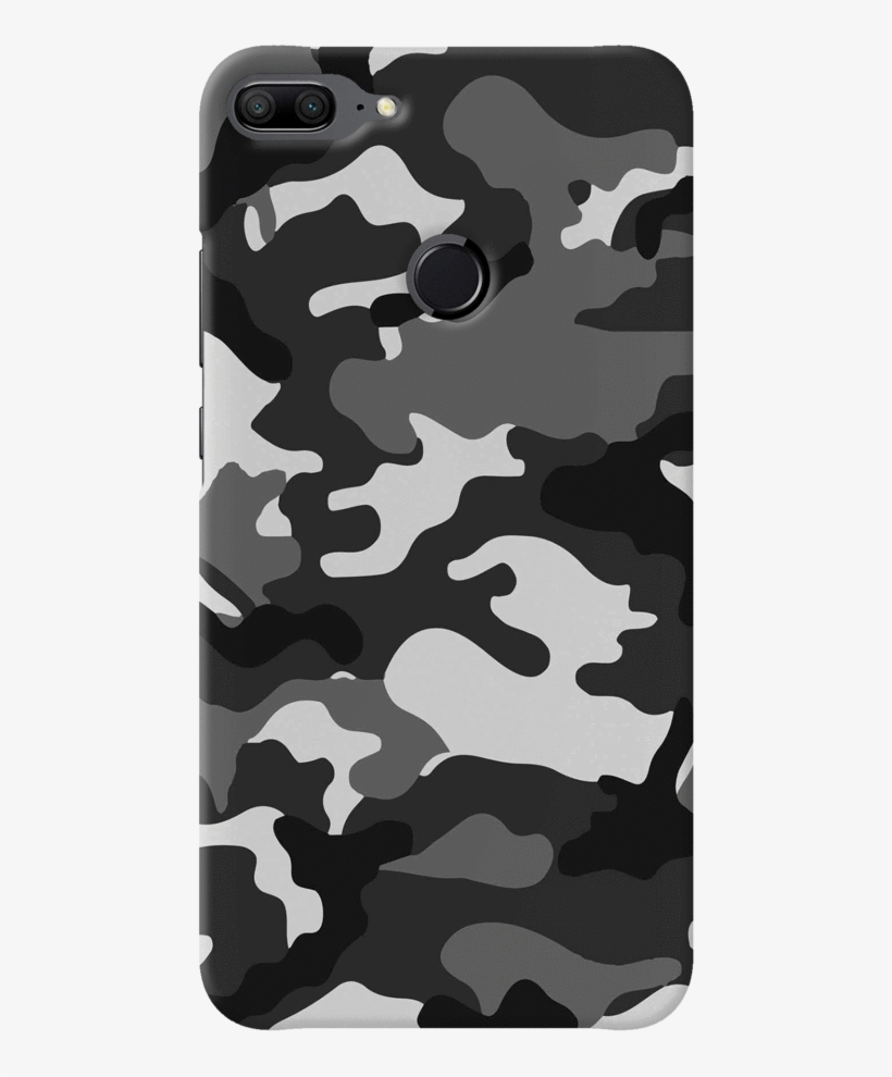 Black Abstract Camouflage Cover Case For Honor 9 Lite - Huawei, transparent png #9108281