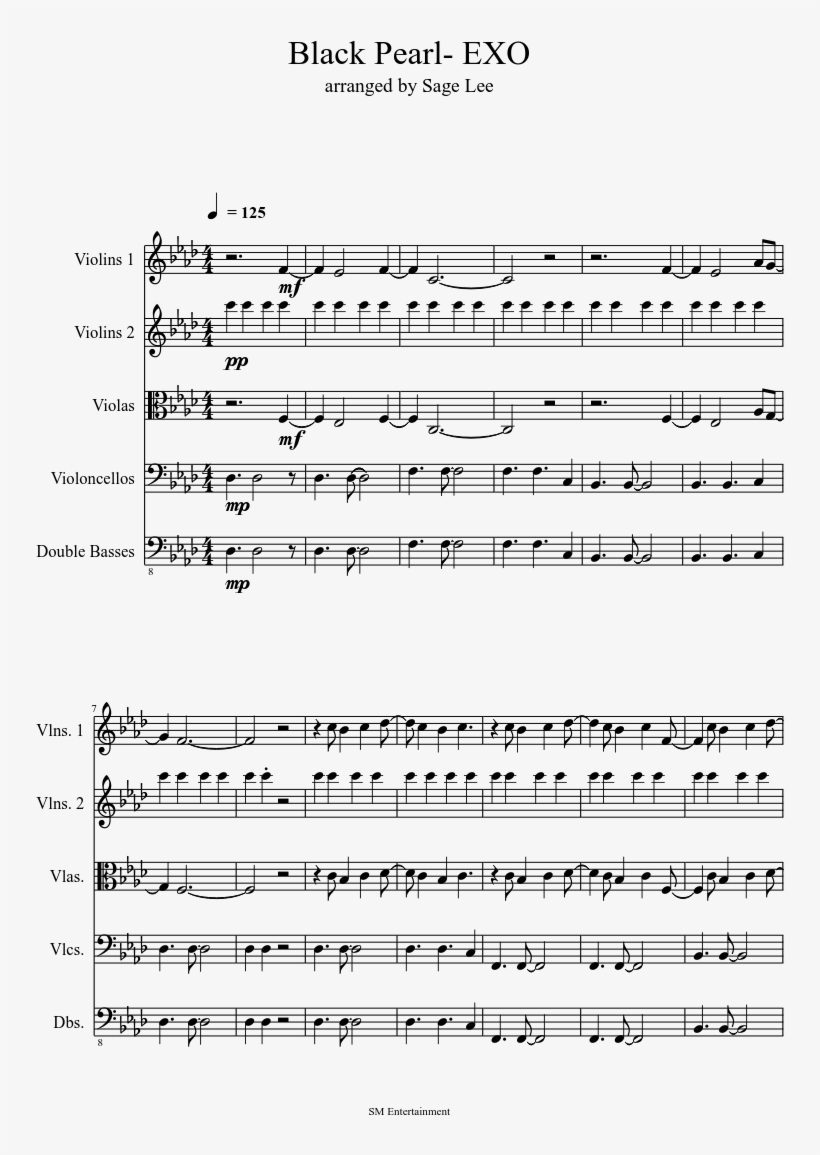 Black Pearl- Exo Sheet Music 1 Of 12 Pages - Rock You Like A Hurricane Tuba, transparent png #9109699