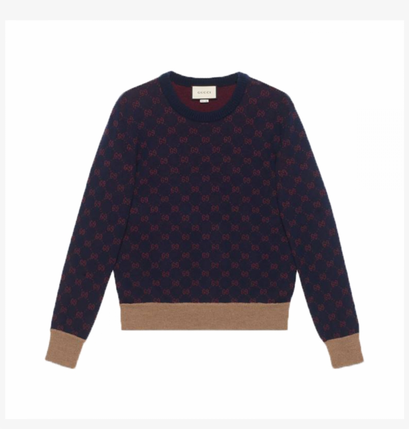 More Views - Gucci Jacquard Sweater, transparent png #9110280