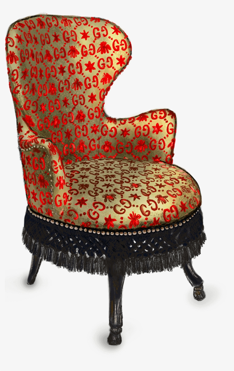 Gucci Jacquard Chair Red, transparent png #9110374