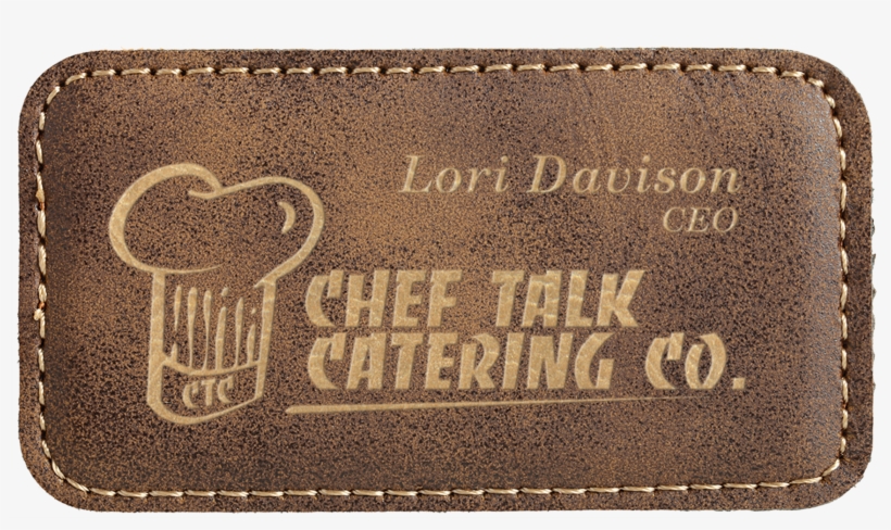 Rustic & Gold Leatherette Round Corner Name Badge With - Frascati Theater, transparent png #9110594