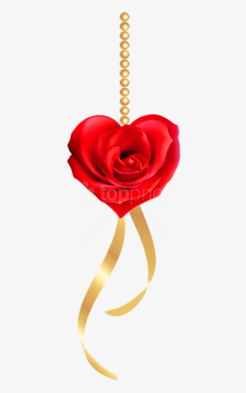 Free Png Rose Heart With Pearls And Gold Bow Png Images - Roses And Pearls Png, transparent png #9111076