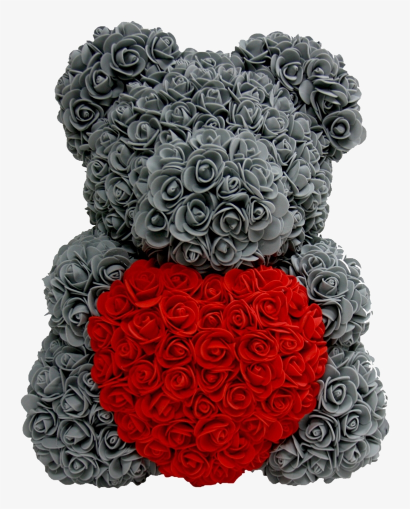 The Rose Bear With Red Heart * Valentine's Edition - Rose Bear Grey, transparent png #9111250
