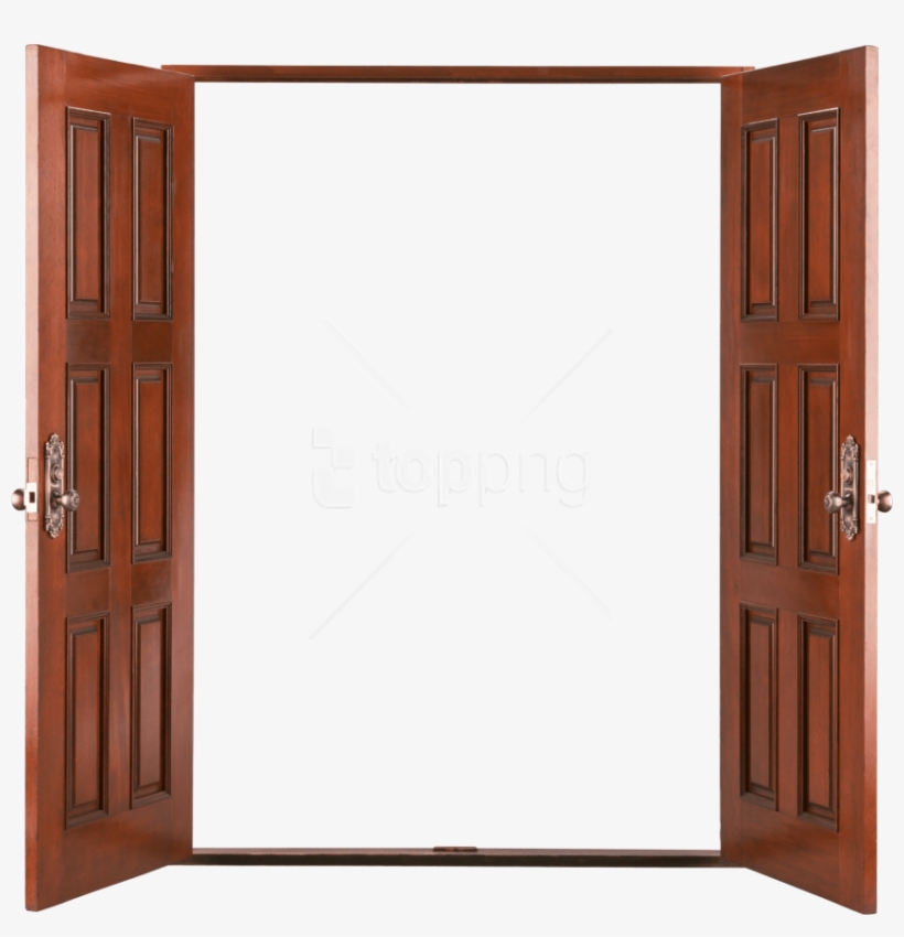 Free Png Download Open Wooden Door Png Images Background - Wooden Open Double Door, transparent png #9112308