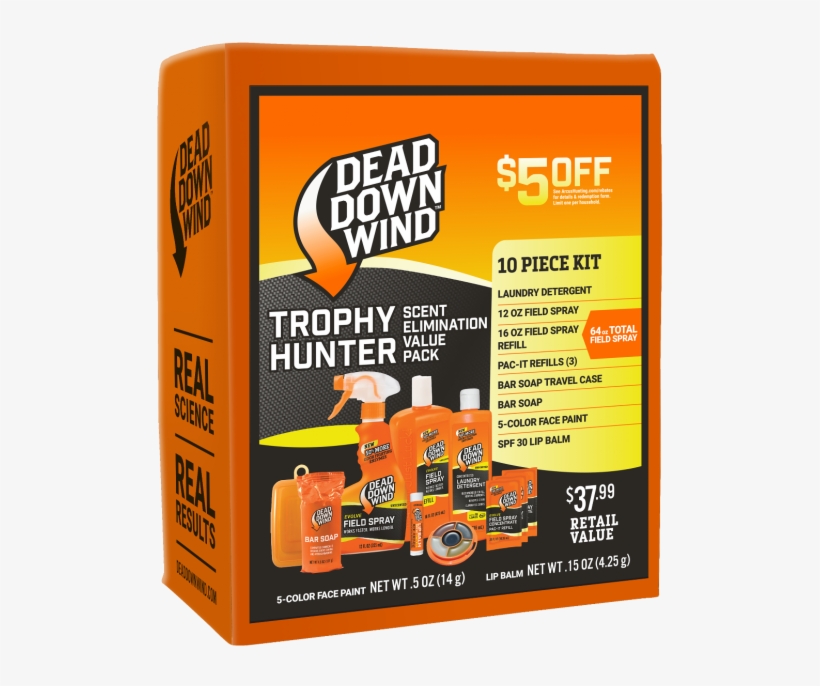 Dead Down Wind Trophy Hunter 10 Piece Scent Elimation - Hunting, transparent png #9113522