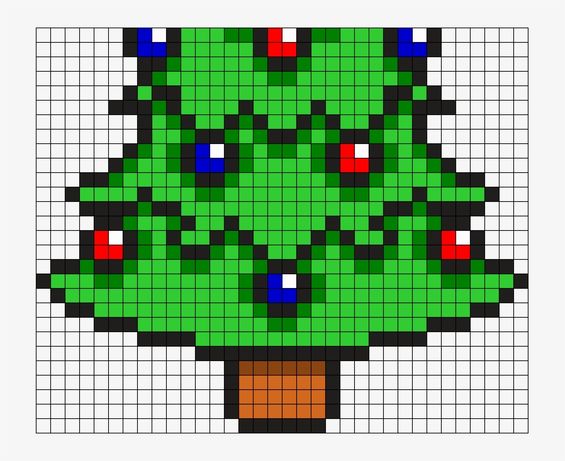 Mario Christmas Tree Part - Mario Christmas Tree Perler, transparent png #9114268