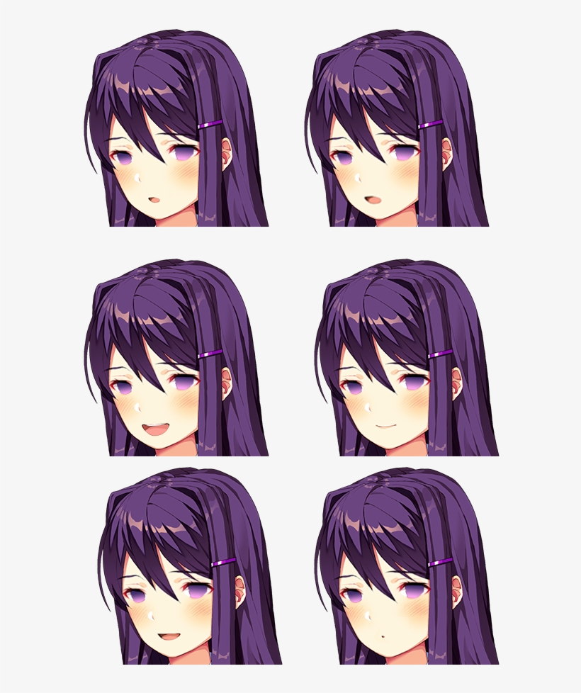 Ddlc - Ddlc Yuri Face Sprites, transparent png #9115026