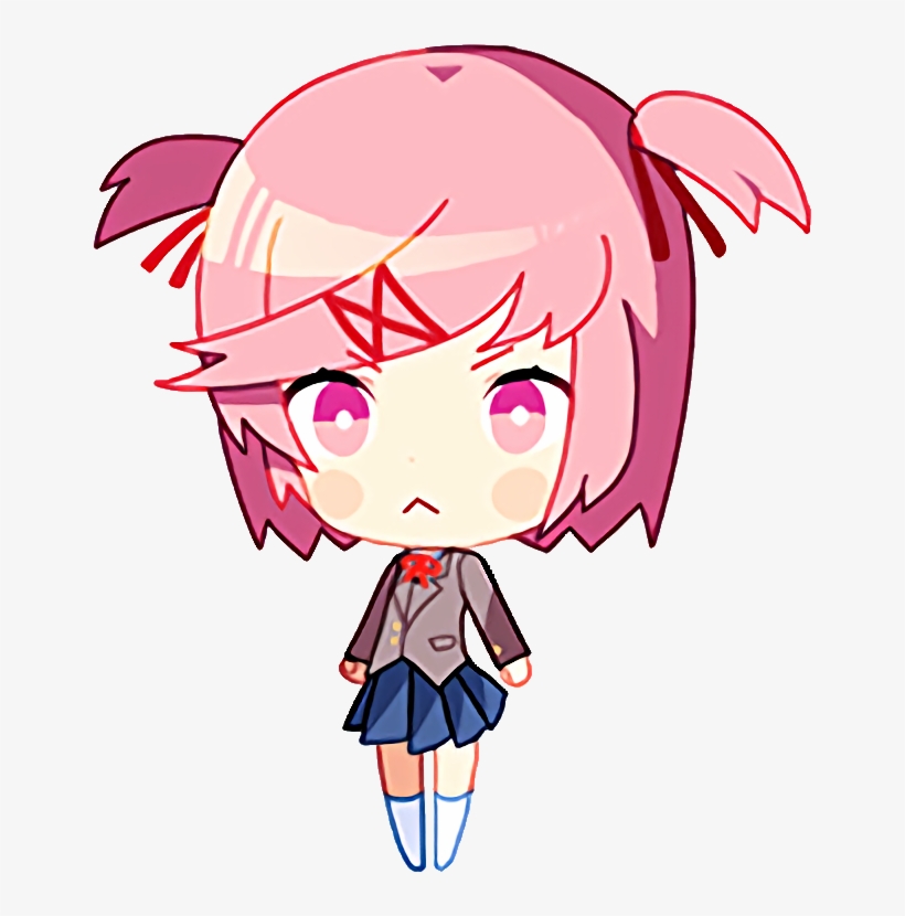 26 Images About Doki Doki Literature Club 💙📓🎀 On - Doki Doki Literature Club Natsuki Chibi, transparent png #9115133