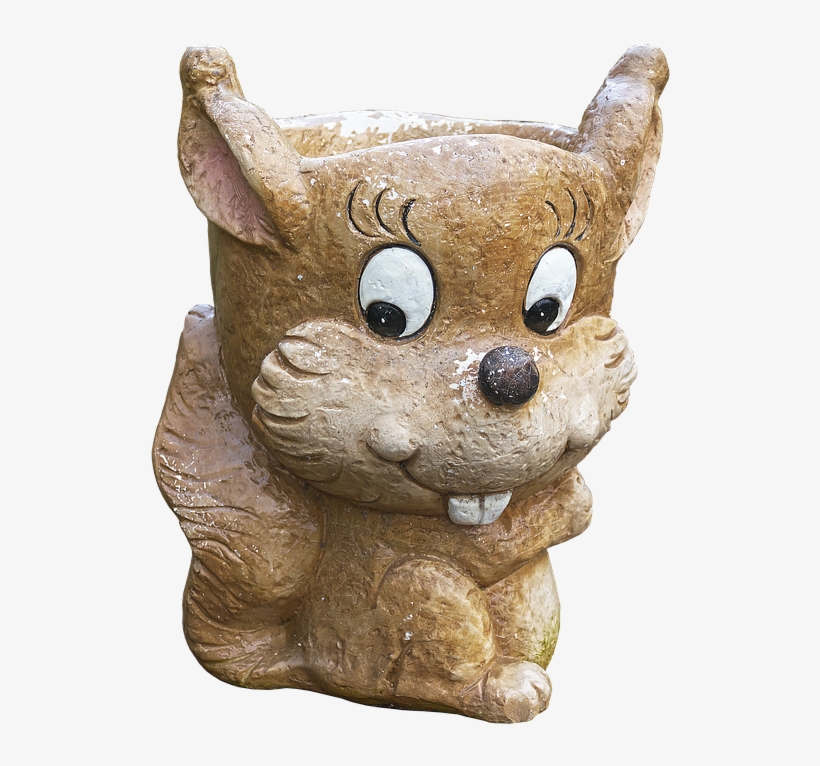 Flowerpot, Ceramic, Rodent, Planters, Face, Funny, - Animal Figure, transparent png #9115268