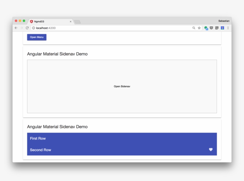 The Result Should Now Look Like The Following - Angular Material 6 Navigation Mini, transparent png #9117889