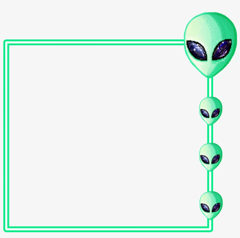 #neon #glow #alien #square #green #aliens #freetoedit, transparent png #9118252