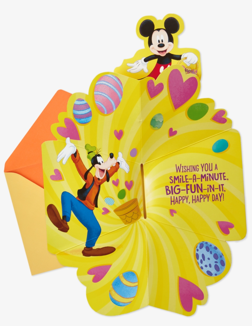 Disney Mickey, Minnie And Goofy Pop Up Easter Card, transparent png #9118553