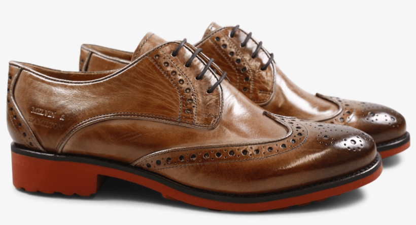 Derby Shoes Amelie 48 Cappu Gold Finish Binding Bronze - Leather, transparent png #9118725