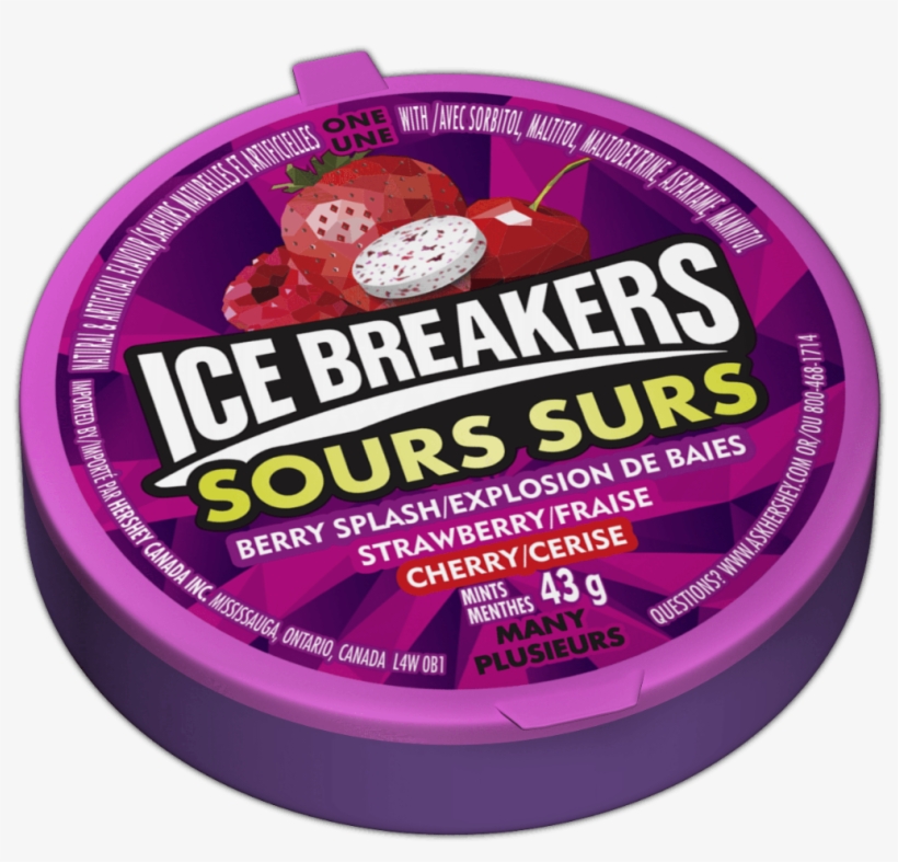 Ice Breakers Sours Mints - Strawberry, transparent png #9118882