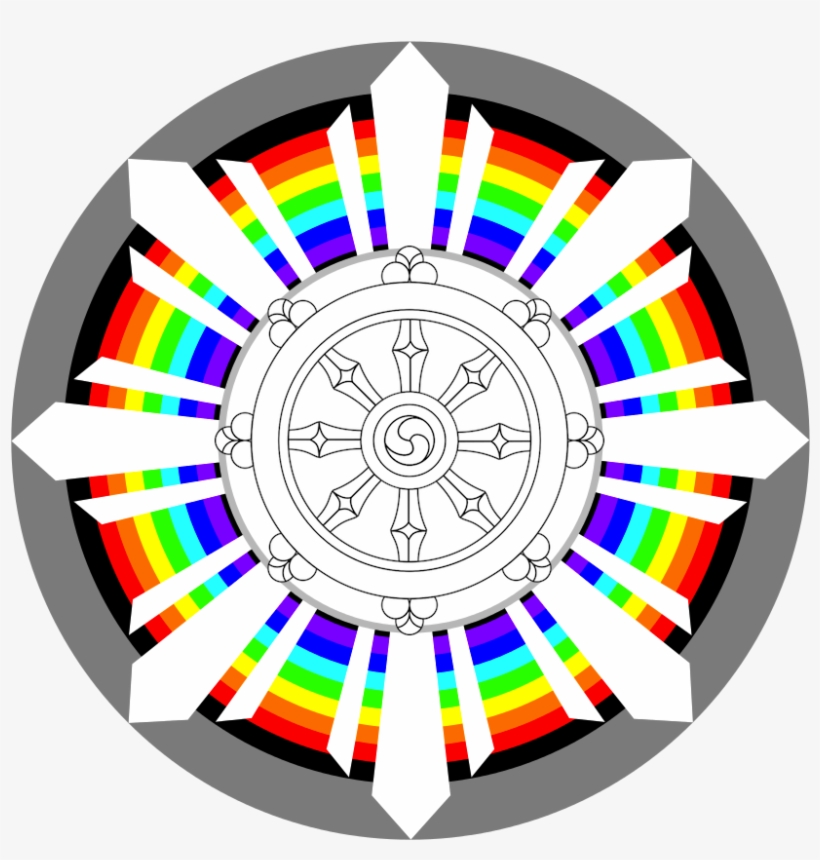 Rainbow Dharmachakra - Portable Network Graphics, transparent png #9120588