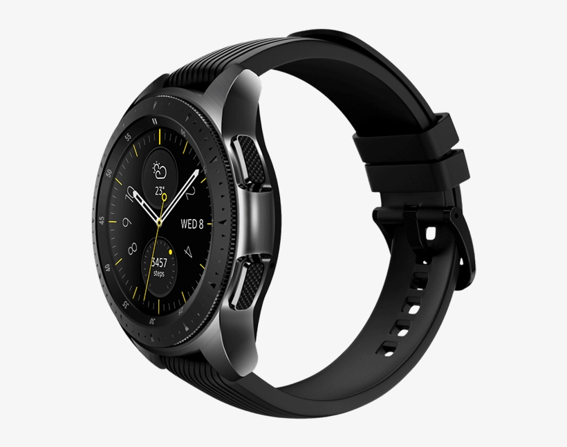 42mm Galaxy Watch In Midnight Black On Left With Onyx - Samsung Galaxy Watch Grey, transparent png #9120648