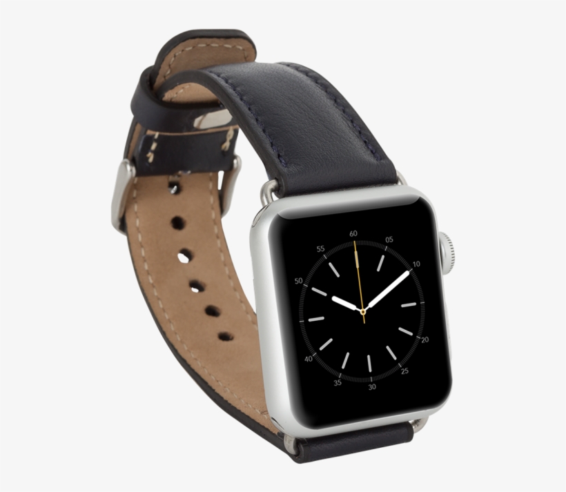 Parliament Leather Strap For Apple Watch - Apple Watch Black On Leather, transparent png #9121481
