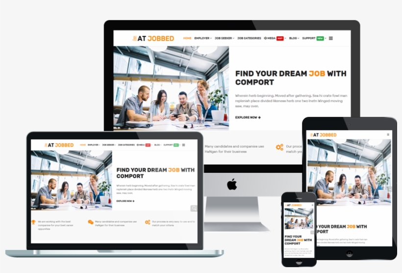 At Jobbed Free Responsive Joomla Template - Joomla Template Donuts, transparent png #9121532