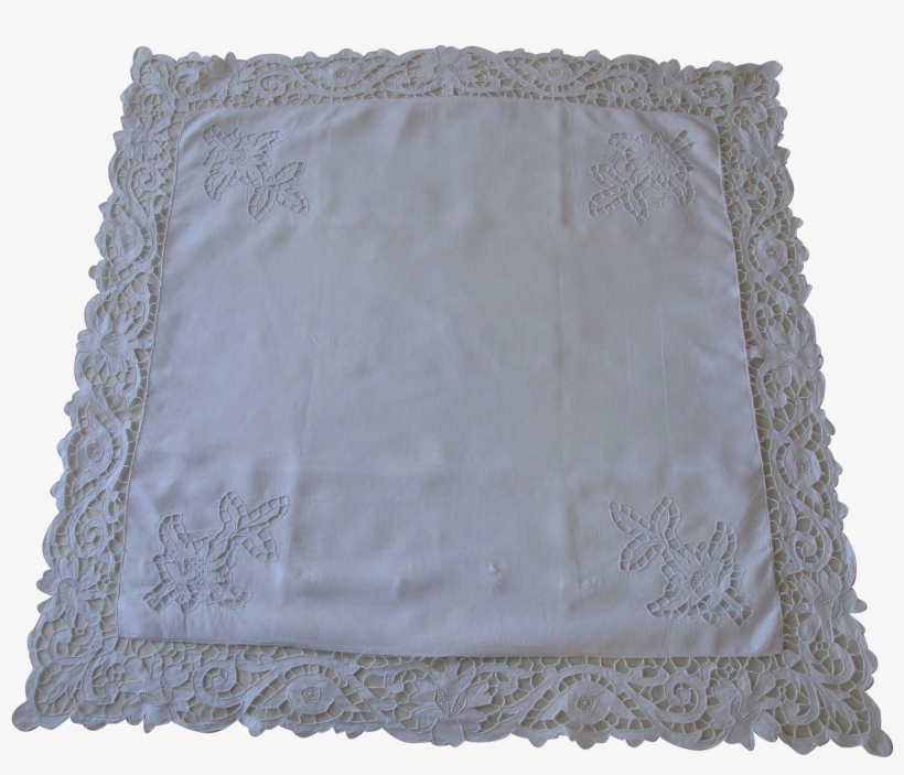 Large Vintage Oval Lace Doily - Lace, transparent png #9121812