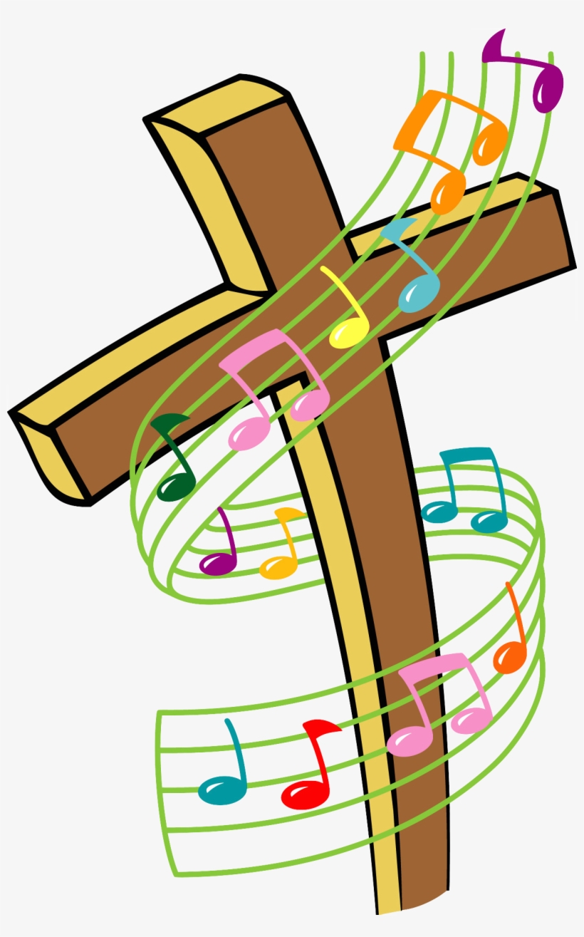 Altar Clipart Sacristan - Cross With Musical Notes, transparent png #9123219