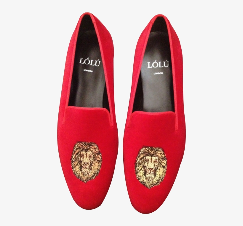 Red Slippers With Lion Crest - Slip-on Shoe, transparent png #9123844