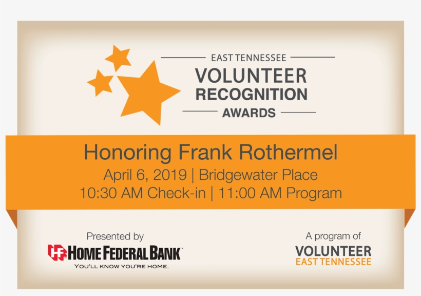 The 4th Annual East Tennessee Volunteer Recognition - Frederick County Bancorp, Inc., transparent png #9124435