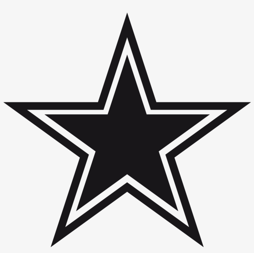 Vinilos Decorativos Estrellas - Dallas Cowboys Star Black And White, transparent png #9127033