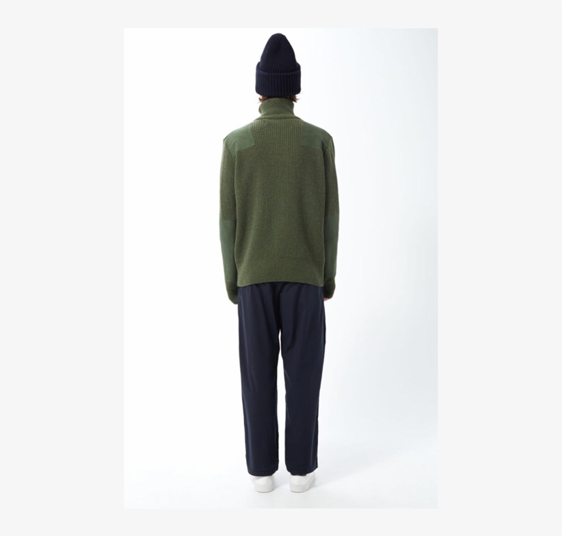 Loreak Men's Chunky Rib Funnel Neck Khaki Green Sweater - Mannequin, transparent png #9127303