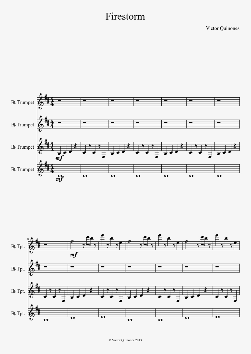 Firestorm Sheet Music Composed By Victor Quinones 1 - Tay K The Race Sheet Music, transparent png #9128039