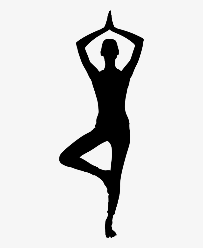 Yoga Tree Pose Banner Library Stock Rr Collections - Person Doing Yoga Silhouette Png, transparent png #9128618