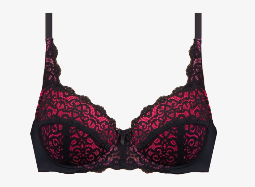 Lace Bra Black & Azalea Braa03 2112black/azalea - Brassiere, transparent png #9128995