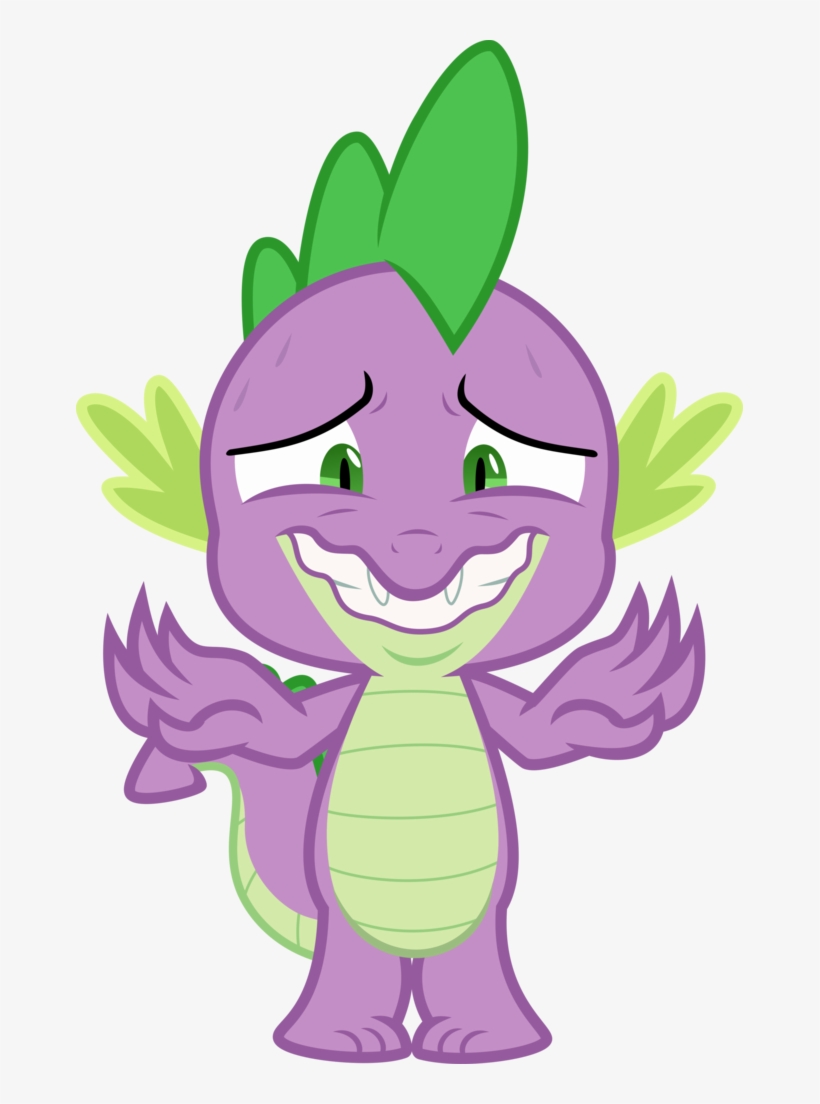 Sollace, Dragon, Nervous, Nervous Smile, Safe, Simple - Mlp Spike With Wings, transparent png #9129079