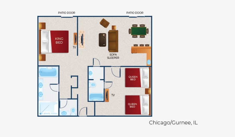 Chicago Deluxe Grizzly Bear Suite - Grizzly Bear Suite Great Wolf Lodge Ga, transparent png #9129350