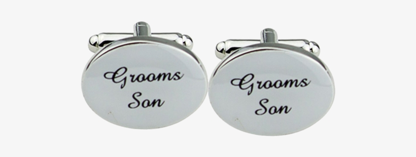 1 Pair Mens Silver Oval Wedding Cufflinks Groom Best - Silver, transparent png #9129646