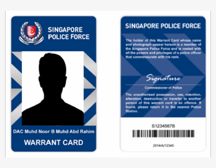 New Police Warrant Card To Be Issued In March Channel - Singapore Police Warrant Card, transparent png #9130813
