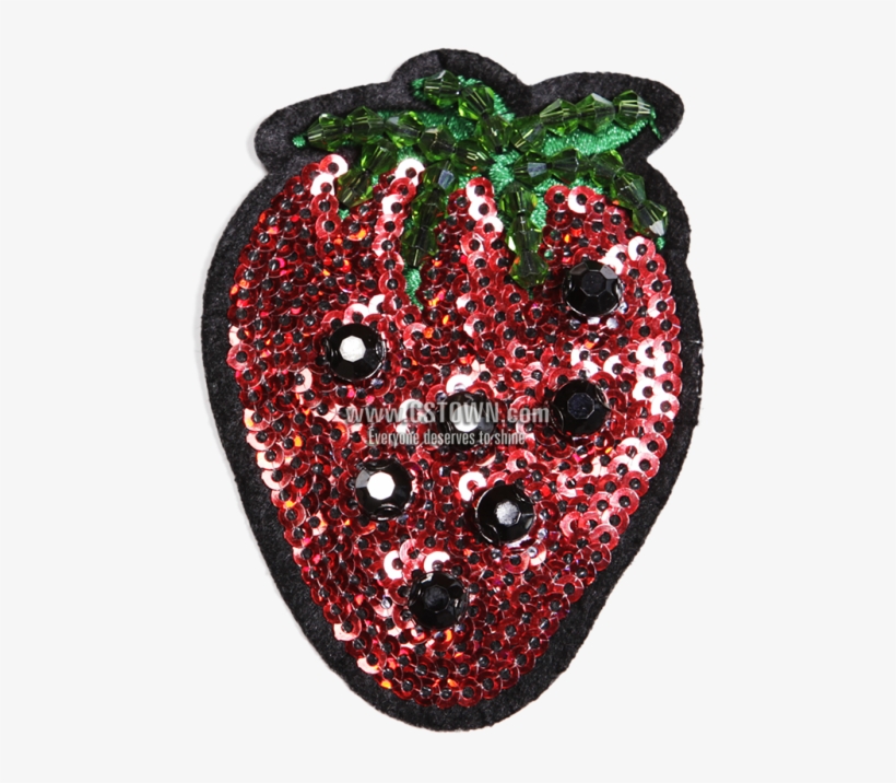 Crystal Beads And Sequin Strawberry Patch For - Strawberry, transparent png #9131867