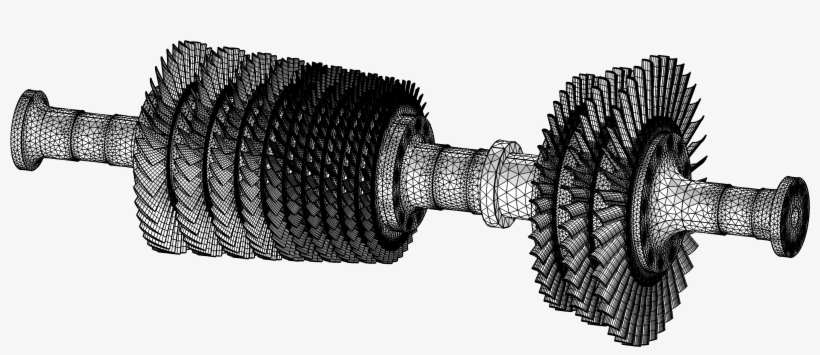 Tetrahedral And Swept Mesh Of A Gas Turbine - Comsol Mesh, transparent png #9132021