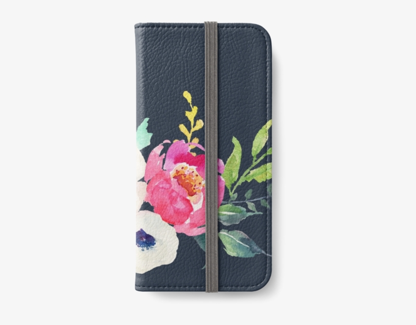 Anemone Peony Watercolor Bouquet - Wallet, transparent png #9132332
