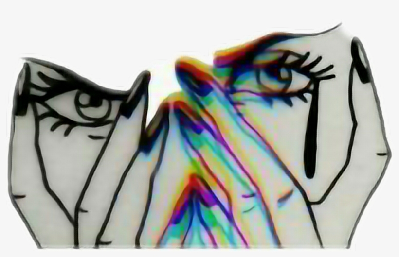 Pegatinas Sticker Tumblr Chicatumblr - Trippy Crying Girl, transparent png #9133158