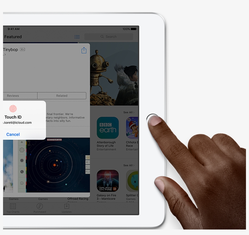 Touch Id Lets You Unlock Your Ipad Instantly And Secure - Apple Ipad Family, transparent png #9135154